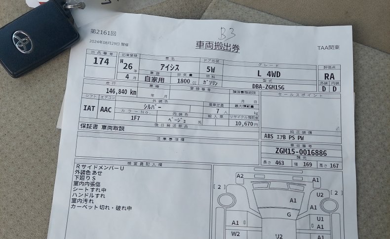 TOYOTA ISIS L 4WD 2014