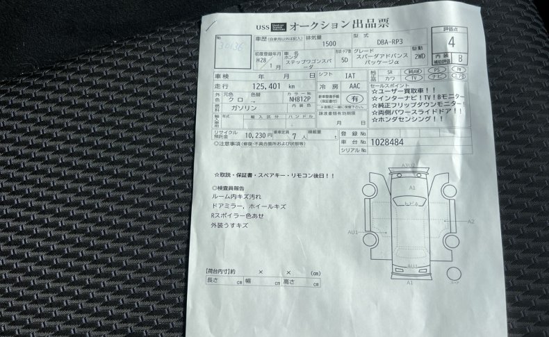HONDA STEPWGN Spada Honda Sensing ADVANCE 2015
