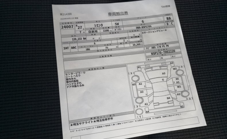 TOYOTA SIENTA G 2015