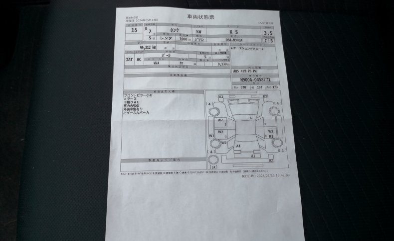 TOYOTA TANK/ROOMY/THOR/JUSTY X S 2020